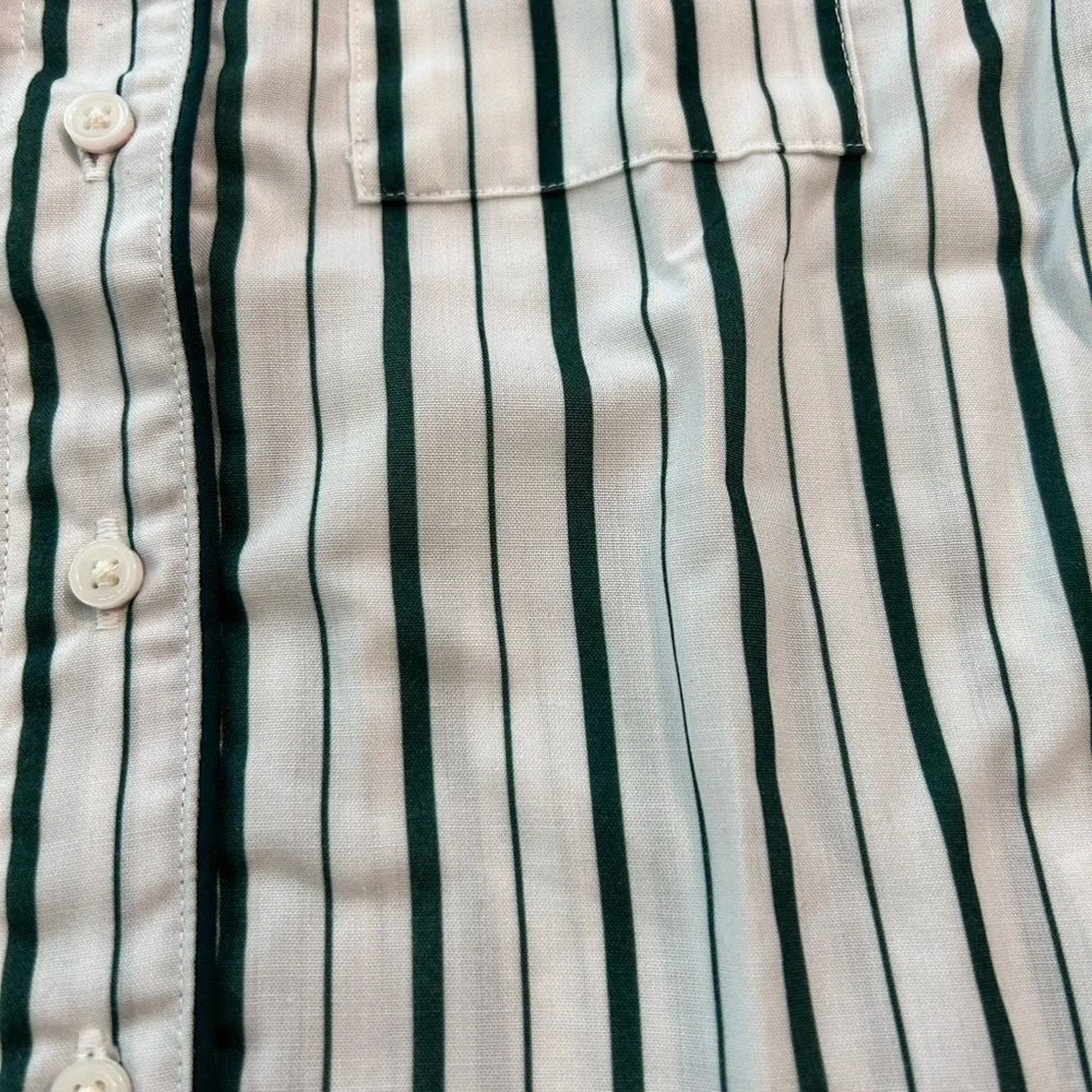 NWT J. Crew Kids Green and White Striped Pajama Set Size M (8-9)